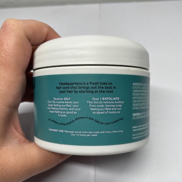 Headquarters Exfoliating Scrub Scalp Hair for Oily Scalp Grapefruit Basil 8oz - Picture 4 of 6